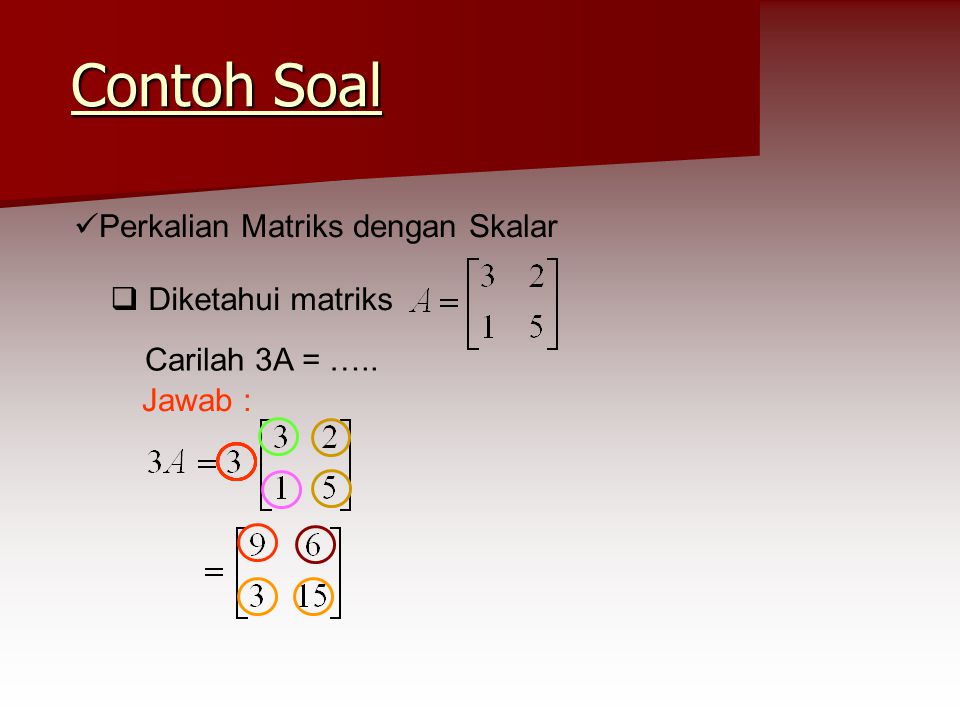 Contoh Soal Perkalian Matriks Dengan Skalar Berbagai Contoh